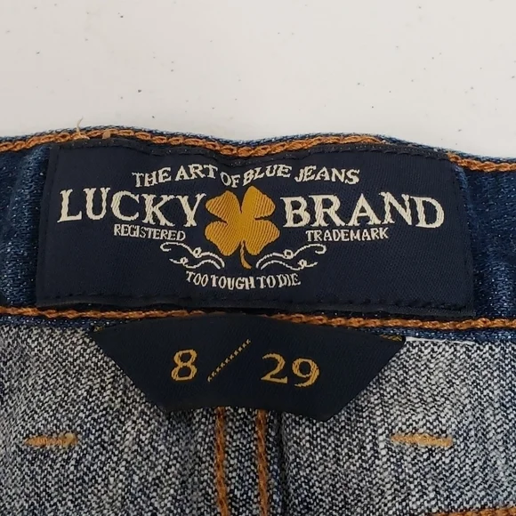 Lucky Brand Abbey Denim Shorts Embroidered Edge Size 8 - Picture 4 of 7